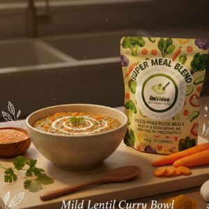 Mild lentil curry bowl
